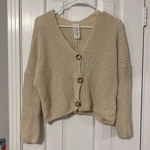 Boutiques cream button up sweater